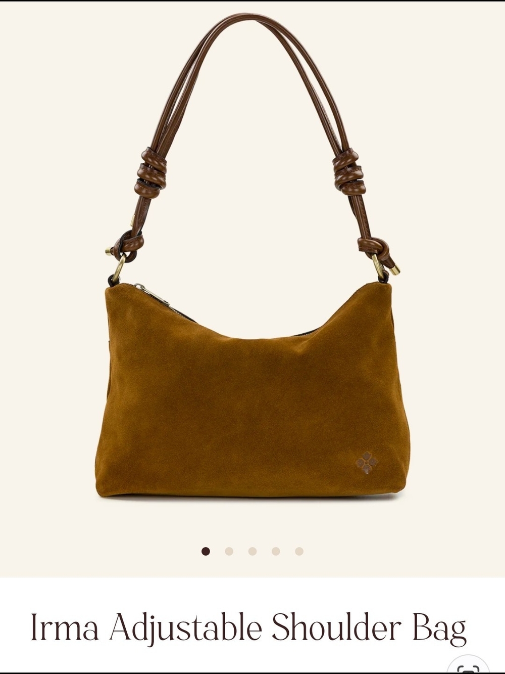 Patricia Nash Suede Shoulder Bag in Chestnut